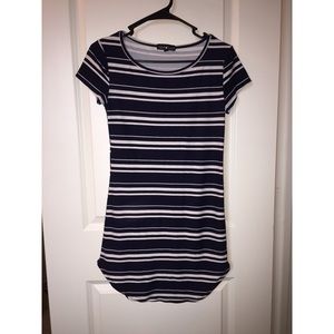 Navy blue & white stripped T-shirt dress M